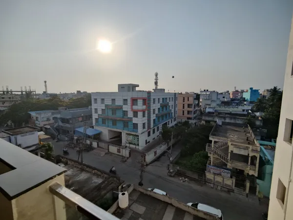 Sunset view from Vaibhavam Vididhillu Machilipatnam rooftop